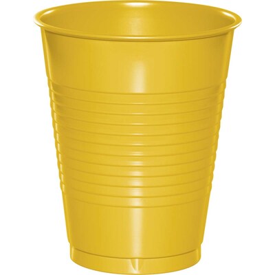 Creative Converting Touch of Color Plastic Cups, School Bus Yellow, 240/Carton (28102181)