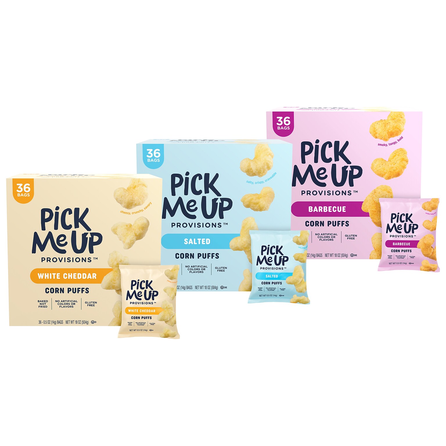 Pick Me Up Provisions™ Gluten Free Corn Puffs Variety Pack, 0.5 oz., 108/Box