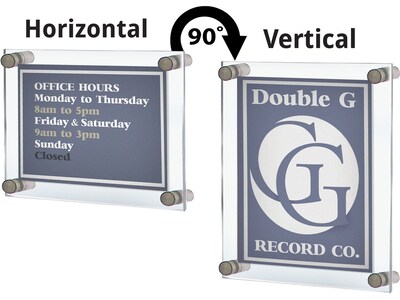 Azar Sign Holder, 11" x 17", Wall Mounted, Silver Acrylic, 4/Pack (105508-SLV-4PK)