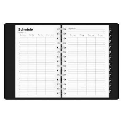 2027 Staples 5" x 8" Daily Planner, Faux Leather Cover, Black (ST63592-27)