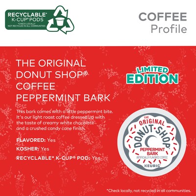 The Original Donut Shop Peppermint Bark Coffee Keurig® K-Cup® Pods, Light Roast, 24/Box (5000201015)