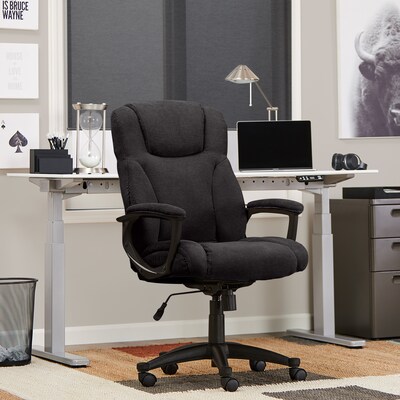 Serta Hannah II Fabric Executive Chair, Black (43672F)