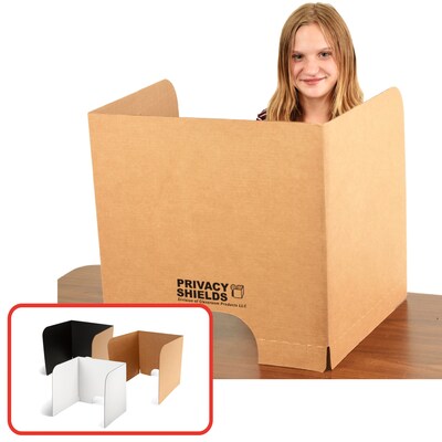 Classroom Products Foldable Cardboard Freestanding Privacy Shield, 20"H x 20"W, Kraft, 20/Box (2020 KR)