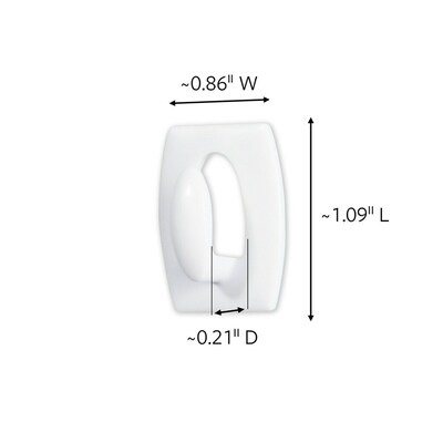 Command Mini Hooks, 0.5 lb., White, 18/Pack (17006-18ES)