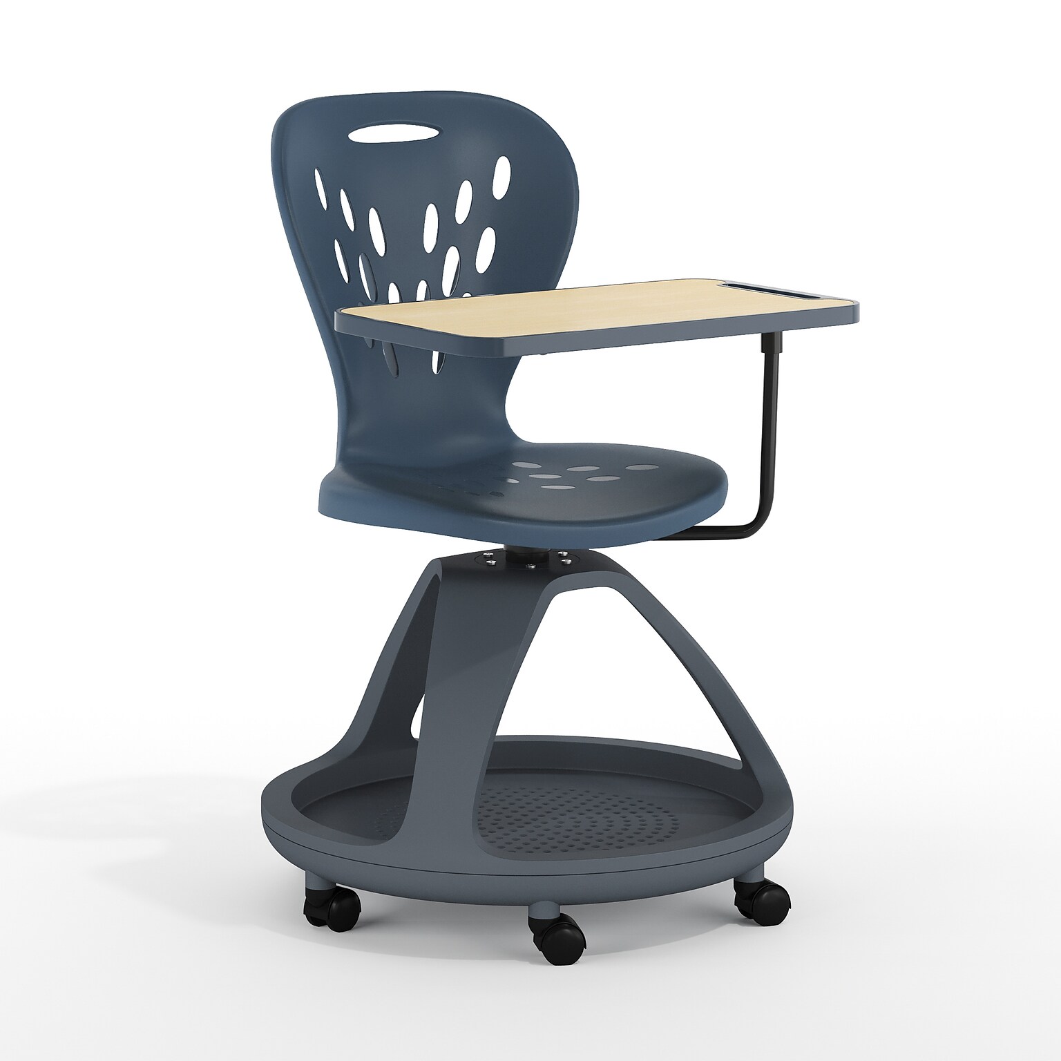 Flash Furniture Plastic Mobile Desk Chair, Dark Gray (YUYCX019DG)