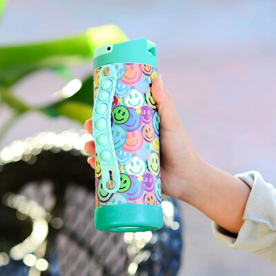Elemental Iconic Pop Stainless Steel Triple Wall Insulated Water Bottle, 14 oz., Graffiti Smile (EML
