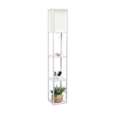 Creekwood Home Classix 62.5" Floor Lamp with Rectangular Shade, White (CWF-3007-WH)