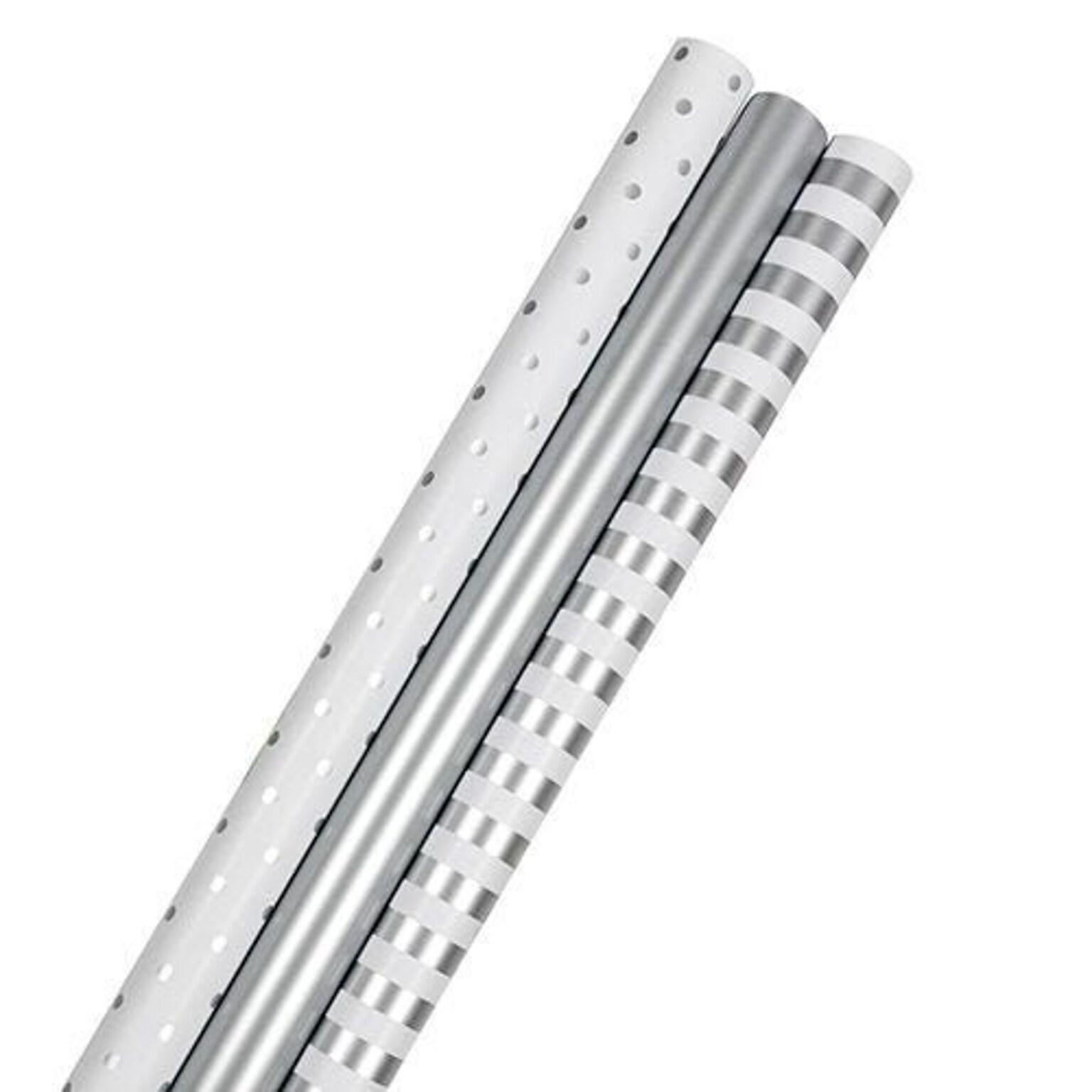 JAM Paper Wrapping Paper, 25 Sq. ft. x 30, Silver Collection, 3 Rolls/Pack (368551336)