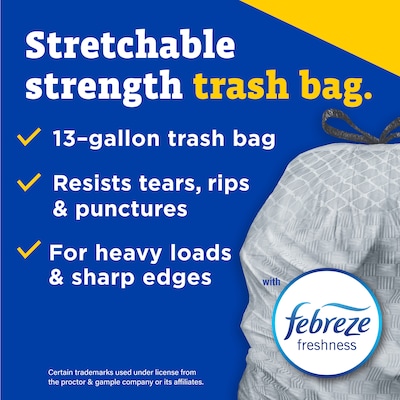 CloroxPro Glad 13 Gallon Drawstring Kitchen Trash Bag, Fresh Clean Scent, Gray, 110 Total Bags (22656)