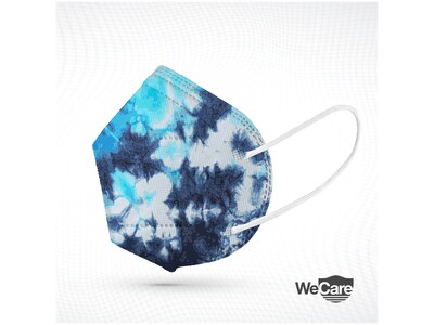 WeCare Tie Dye Disposable KN95 Fabric Face Masks, One Size, Assorted Colors, 20/Pack (WMN100127)