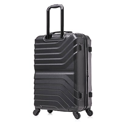 InUSA Aurum 24" Hardside Suitcase, 4-Wheeled Spinner, TSA Checkpoint Friendly, Black (IUAUR00M-BLK)