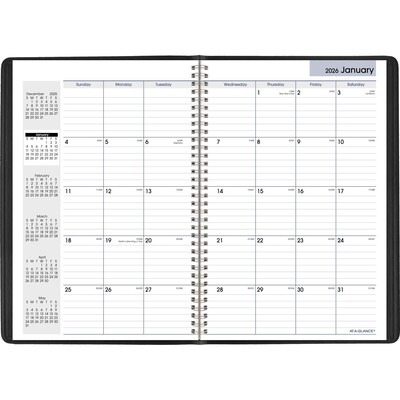 2026 AT-A-GLANCE DayMinder 8 x 12 Monthly Planner, Faux Leather Cover, Black (G470-00-26)