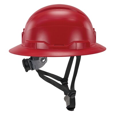 Ergodyne Skullerz 8963 PC-ABS Type II, Class E, 6-point Ratchet Suspension Full Brim Safety Helmet, Red (60544)
