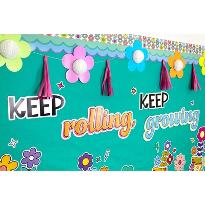 Carson-Dellosa Happily Ever Elementary Retro Remix Keep Rolling, Keep Growing Bulletin Board Set (110594)