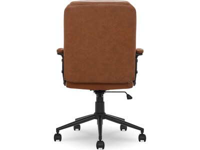 Click365 Transform 1.0 Ergonomic Bonded Leather Swivel Desk Chair, Cognac (CCHR10001A)