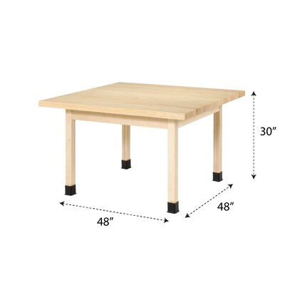 Diversified Woodcrafts School Classroom Square Work Center Table, 48 x 48, Light Hardwood (WX4-M)