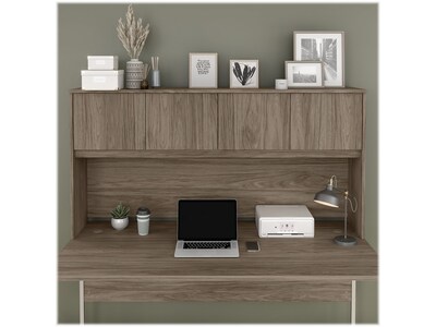 Bush Business Furniture Hybrid 71 W Desktop Hutch, Modern Hickory (HYH172MH-Z)