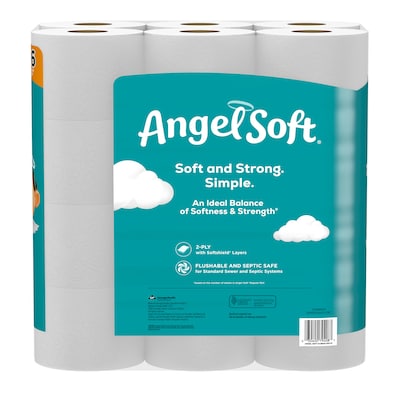 Angel Soft Mega Toilet Paper, 2-ply, White, 320 Sheets/Roll, 24 Rolls/Pack (794085)