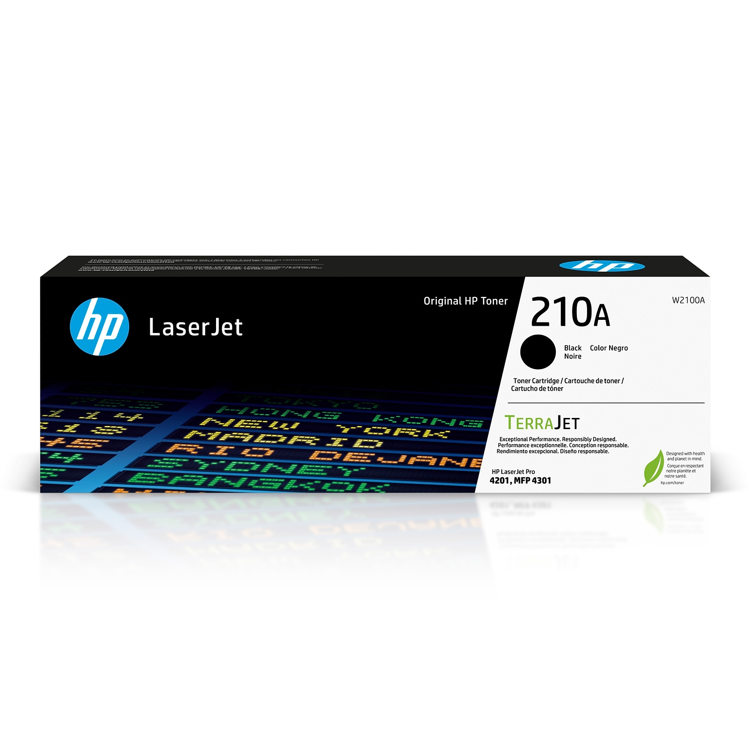 HP 210A Black Standard Yield Toner Cartridge, Prints Up to 2,000 pages (W2100A)
