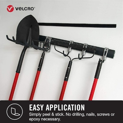 Velcro® Brand Industrial Strength 2" x 4" Hook & Loop Fastener Strips, White, 2/Pack (90200)
