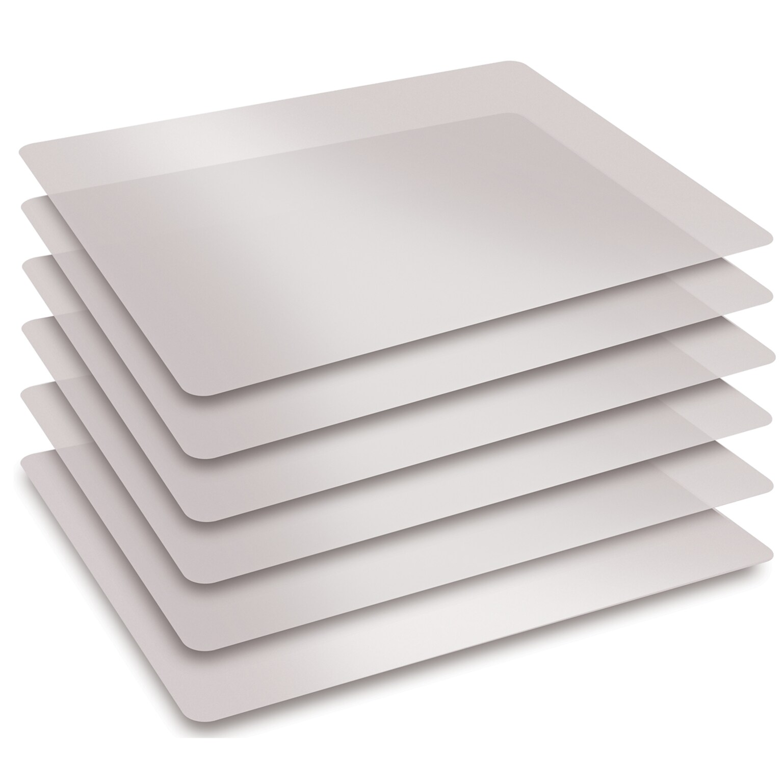 Better Kitchen Products Extra Thick Flexible Plastic Cutting Mats, 12 x 18, Anti-Microbial Plastic, Frosted Clear, Set Of 6