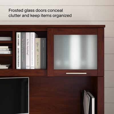 Bush Home Somerset 72" W Desk Hutch, Storage Shelves for Office Desk, Hansen Cherry (WC81711)
