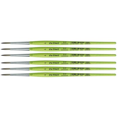 da Vinci FIT Synthetics Acrylic & Tempera Student Round Brush, 6 /Pack (DVXVA3734-6)