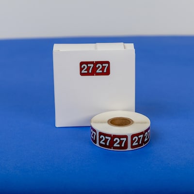Medical Arts Press Barkley & Sycom Compatible 2027 Year Label, 3/4" x 1-1/2", Brown, 500/Roll