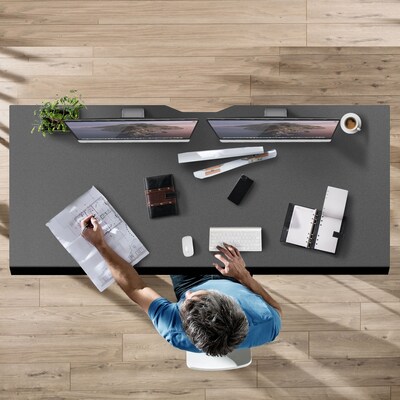 Mount-It! Dual Motor 72"W Electric Adjustable Standing Desk, Black (MI-18122)