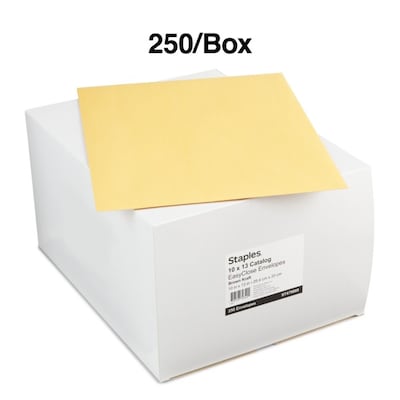 Staples® Kraft EasyClose Catalog Envelopes;10" x 13", Brown, 250/Box (ST479889-CC)