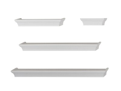 V-Light Wall Shelves, White, 4/Pack (VW141003W)