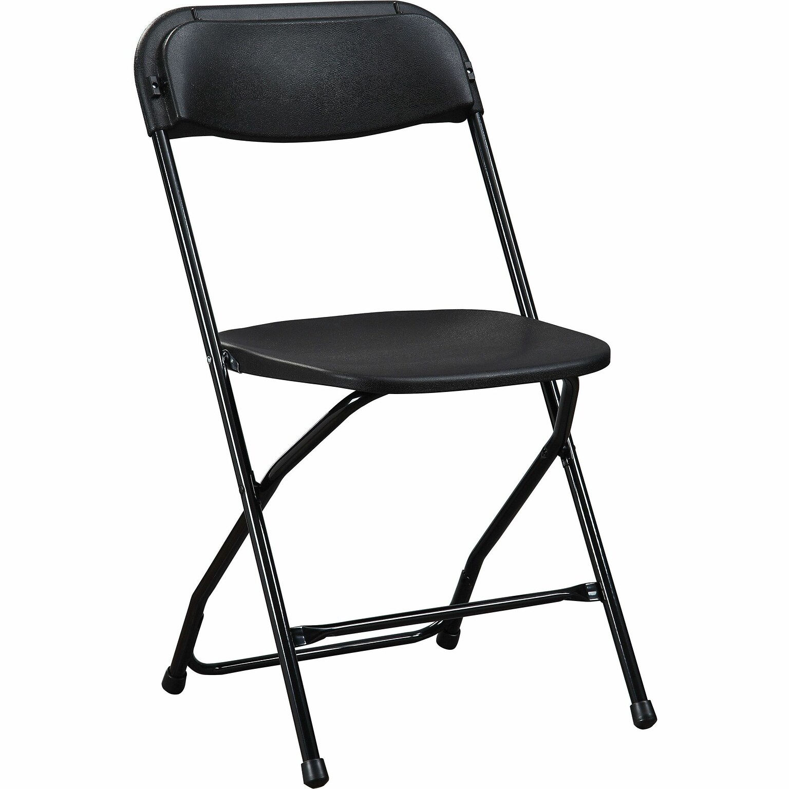 Lorell Injection-Molded Folding Chairs, Black, 4/Carton (LLR62534)