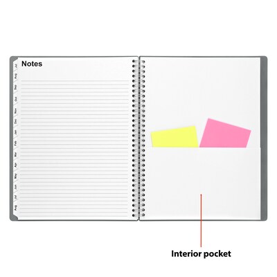 2026–2027 Staples 8.5" x 11" Academic Weekly and Monthly Planner, Gray (ST63502-27)