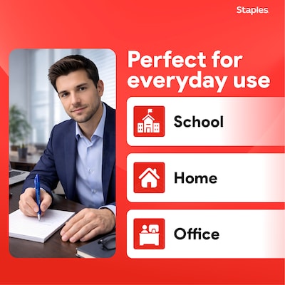 Staples Sonix Retractable Gel Pens, Medium Point, 0.7mm, Blue Ink, Dozen (13563-CC)
