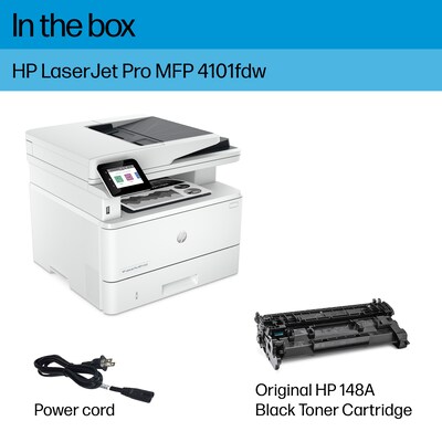HP LaserJet Pro MFP 4101fdw Wireless Black & White Laser Printer, All-In-One, Print, Scan, Copy, Fax, Best for Office (2Z619F)