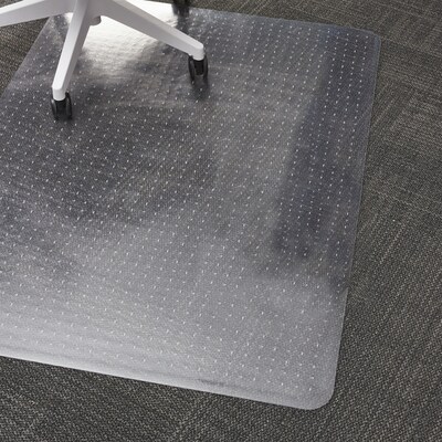 Quill Brand® BerberMat Carpet Chair Mat, 46" x 60'', Crystal Clear (20234-CC)