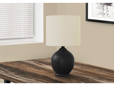 Monarch Specialties Inc. Incandescent Table Lamp, Black/Ivory (I 9739)