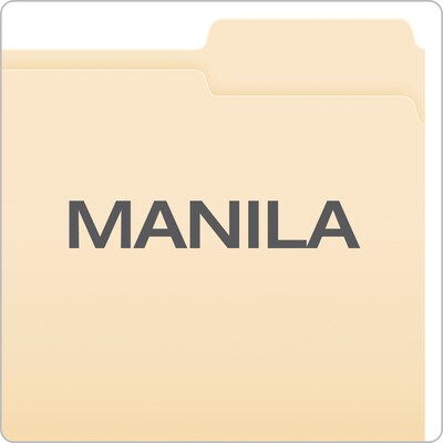 Pendaflex File Folder, 1-Tab, Right Position, Letter Size, Manila, 100/Box (R752 1/3-3)