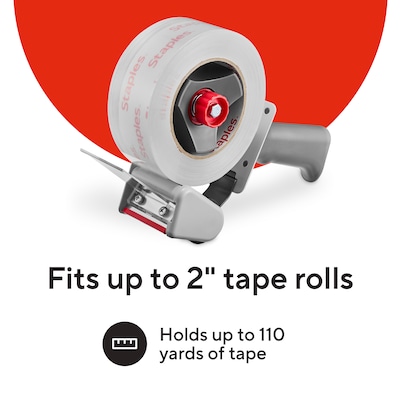 Staples Heavy-Duty Packing Tape Dispenser, 2” Grip, Durable Steel Frame