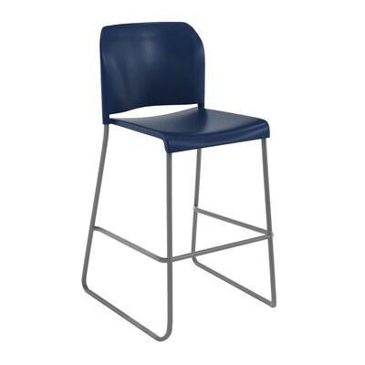 Flash Furniture Hercules Kenai Classic Plastic Stacking Full Back Bar Stool, Navy (RUT239AHBSNV)