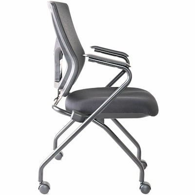 Lorell Conjure Fabric Office Nesting & Folding Chairs, Black, 2/Carton (LLR62019)