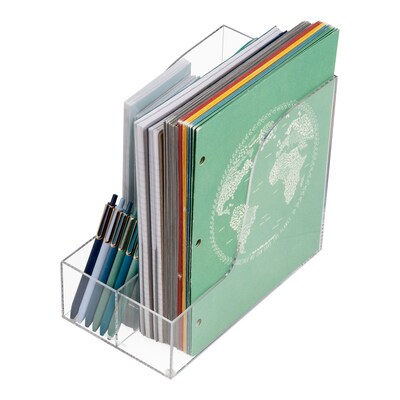 Mind Reader 3-Compartment Acrylic Desk Organizer, Clear (AMAG-CLR)