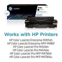 HP 414X Black High Yield Toner Cartridge (W2020X), print up to 7500 pages
