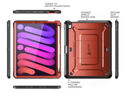 SUPCASE Unicorn Beetle PRO Shockproof Rugged Case for iPad mini 6, Metallic Red (SUP-iPad2021-8.3-UBPro-SP-Ruddy)