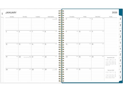 2025 Blue Sky Bakah Blue 8.5" x 11" Weekly & Monthly Planner, Plastic Cover, White/Blue (137261-25)