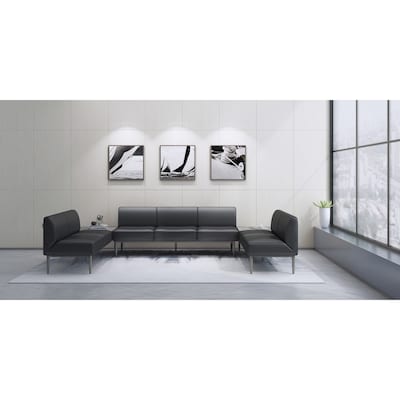 Lorell Contemporary Series Polyurethane Sofa, Black (LLR86929)