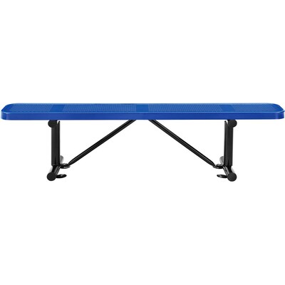 Global Industrial 6 Outdoor Steel Flat Bench, Perforated Metal, Blue (262075BL)