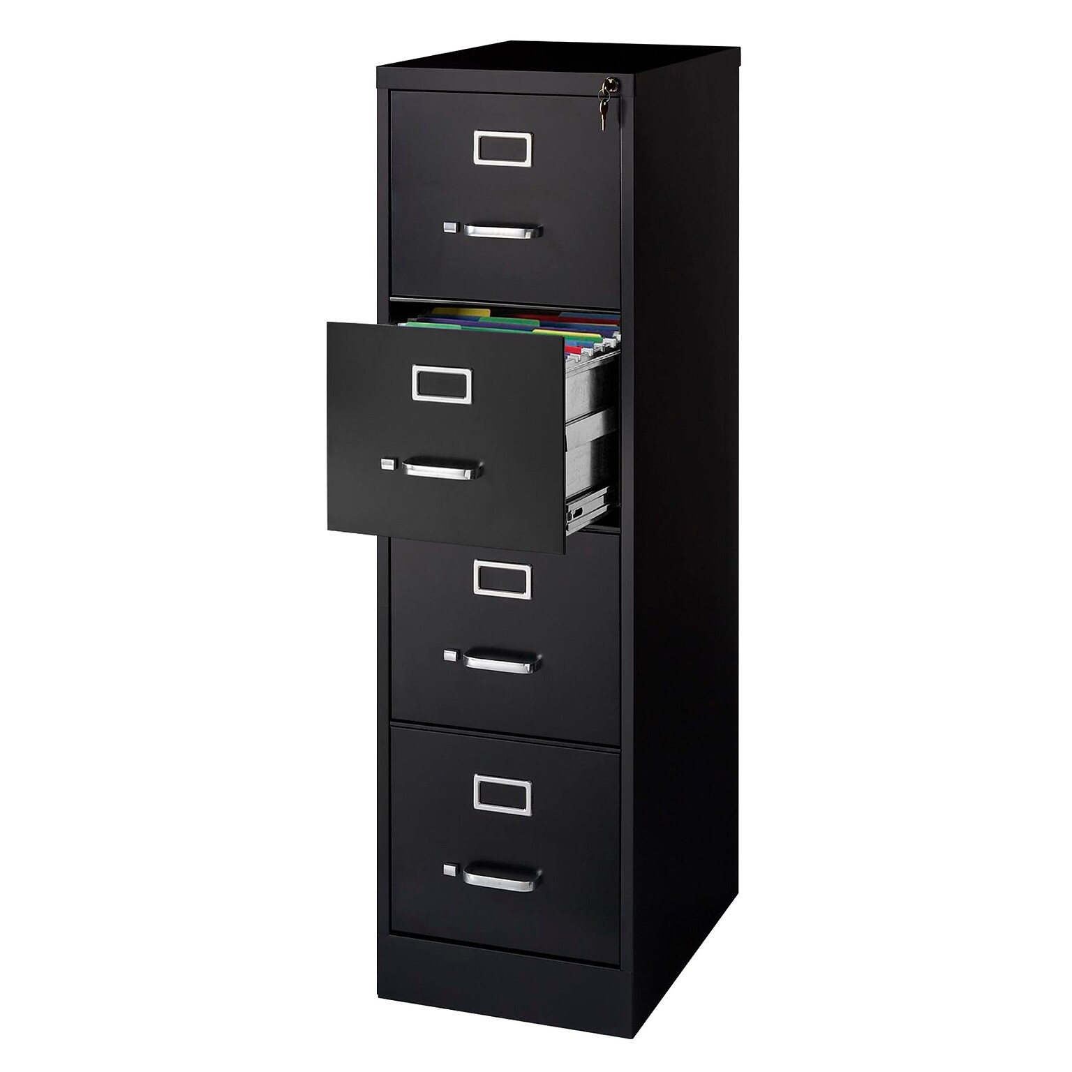 Quill Brand® 4-Drawer Vertical File Cabinet, Locking, Letter, Black, 22D (22337D)