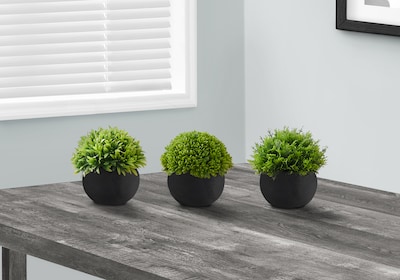 Monarch Specialties Inc. 5" Artificial Plant in Pot, 3/Set (I 9552)