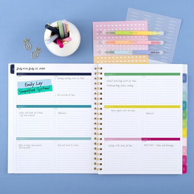 2026-2027 AT-A-GLANCE Simplified by Emily Ley Happy Stripe 8.5" x 11" Academic Weekly & Monthly Planner (EL49-905A-27)